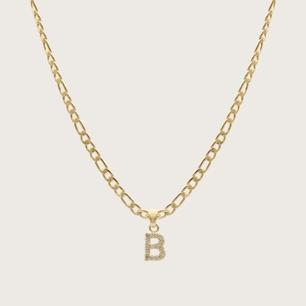 Pave Initial Necklace | Figaro - ISMI JEWELS