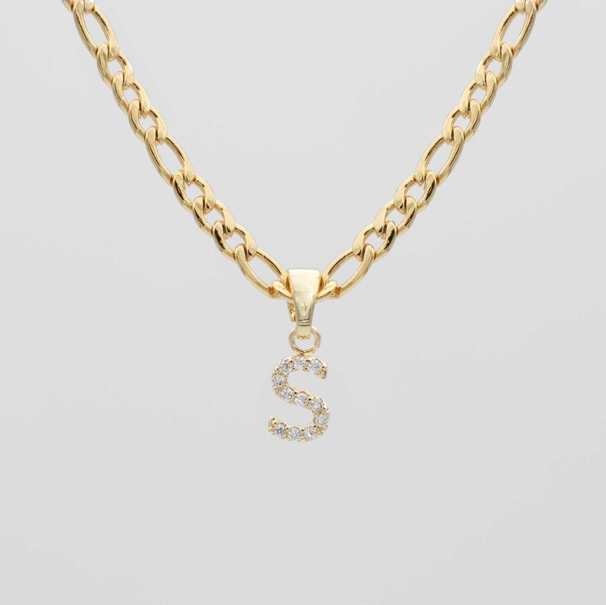 Pave Initial Necklace | Figaro - ISMI JEWELS
