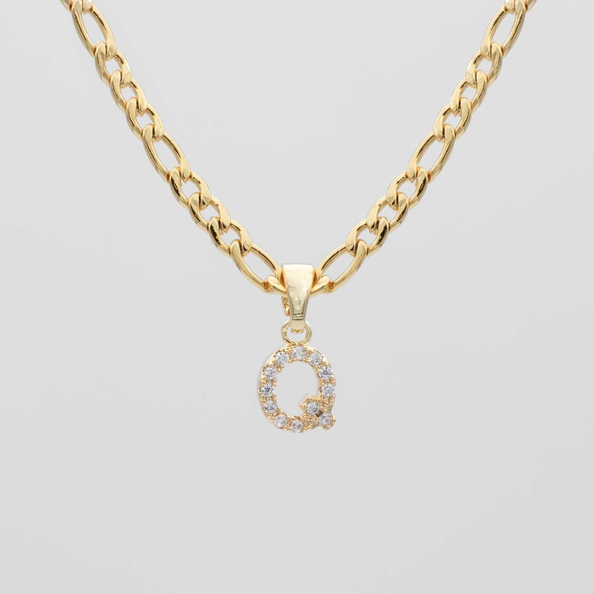 Pave Initial Necklace | Figaro - ISMI JEWELS