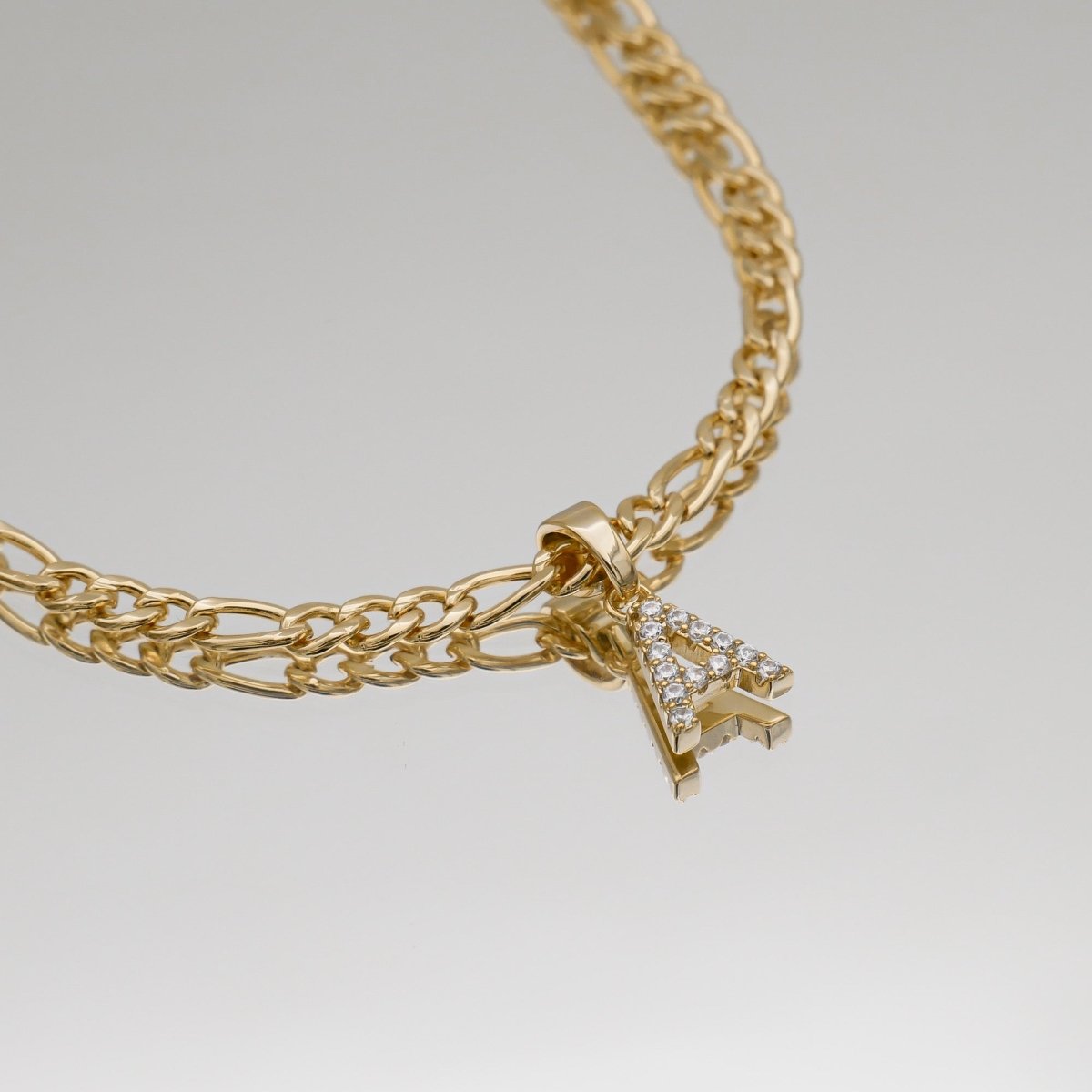 Pave Initial Necklace | Figaro - ISMI JEWELS