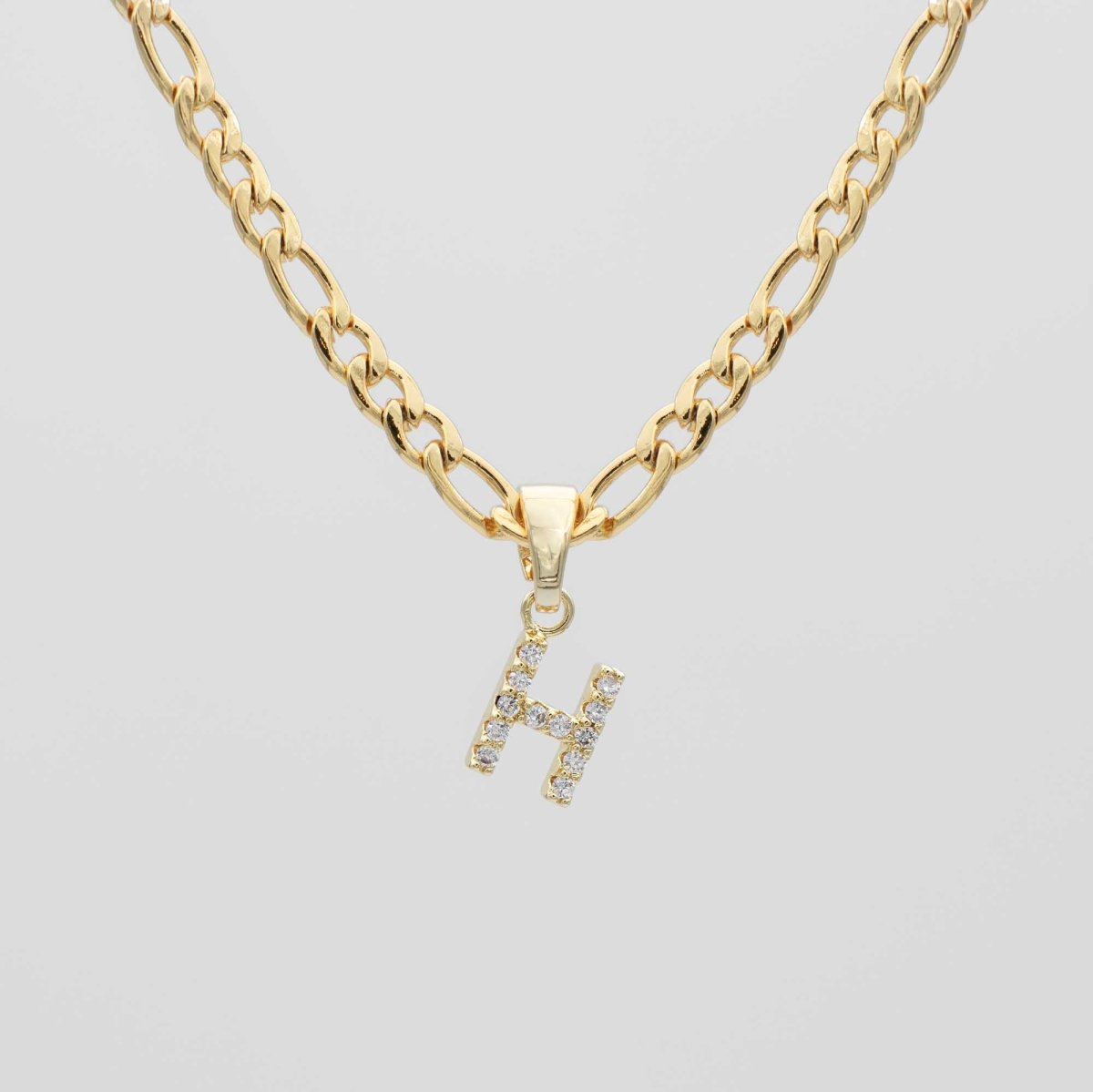 Pave Initial Necklace | Figaro - ISMI JEWELS