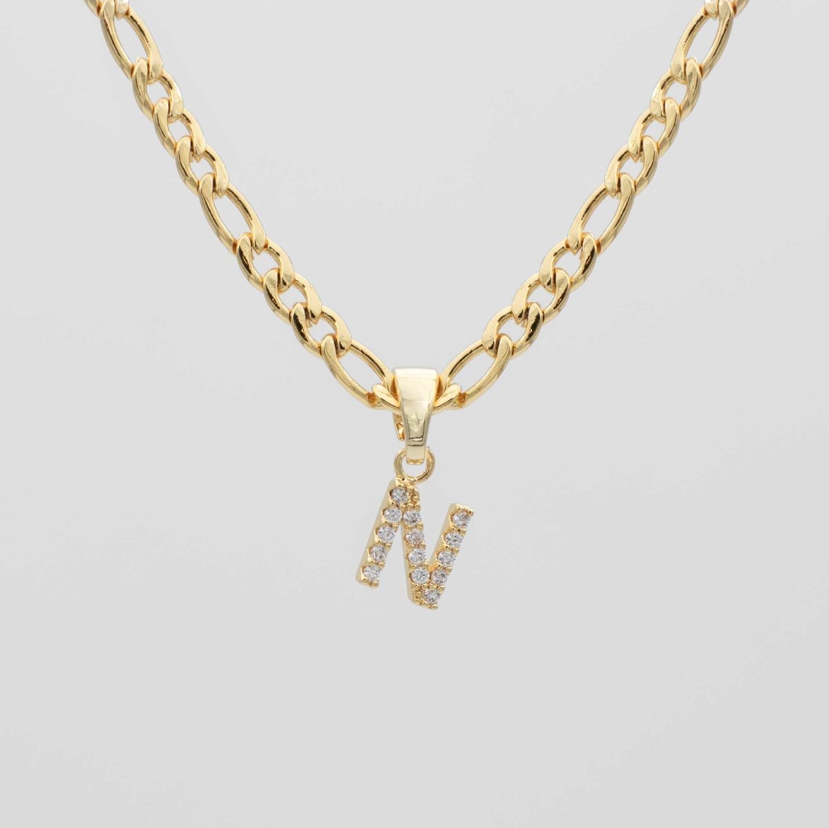 Pave Initial Necklace | Figaro - ISMI JEWELS