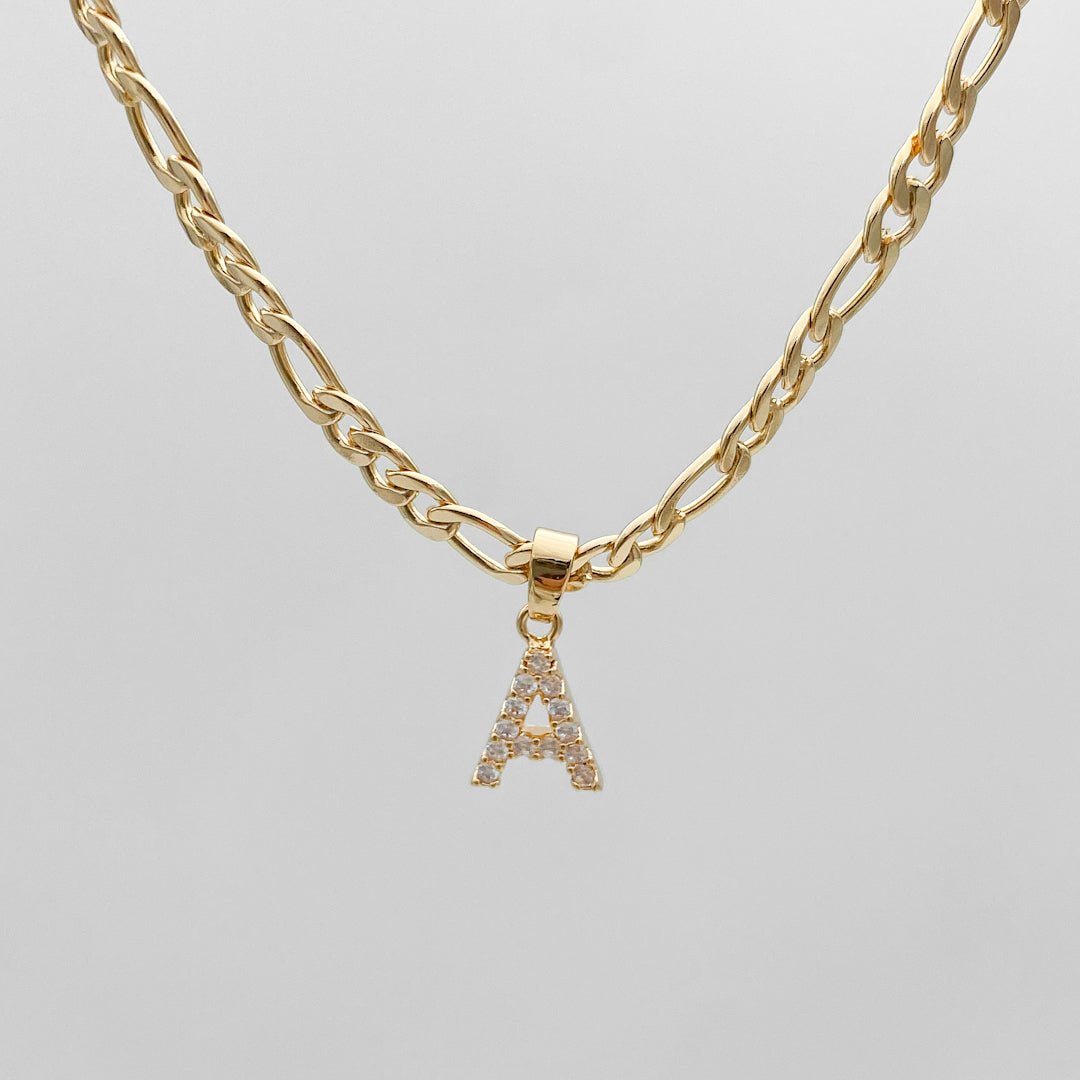 Pave Initial Necklace | Figaro - ISMI JEWELS