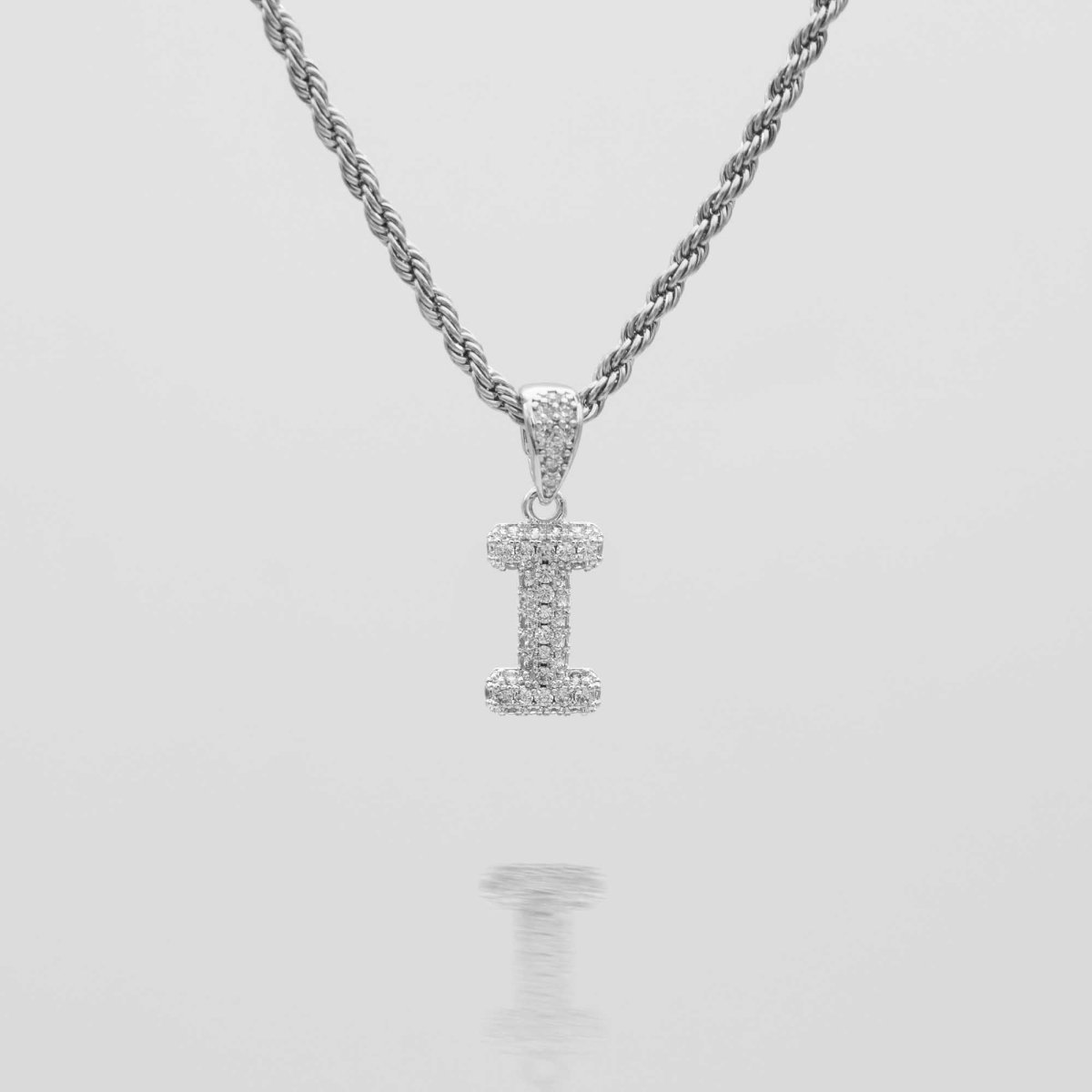 Pave Mini Bubble Initial Necklace - ISMI JEWELS