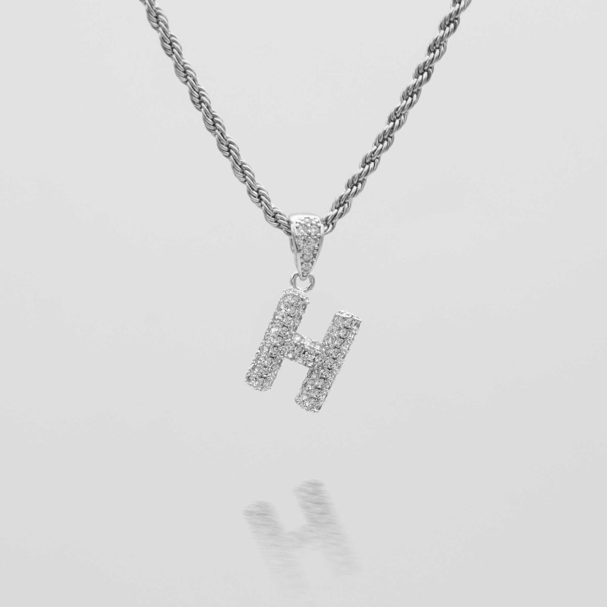 Pave Mini Bubble Initial Necklace - ISMI JEWELS