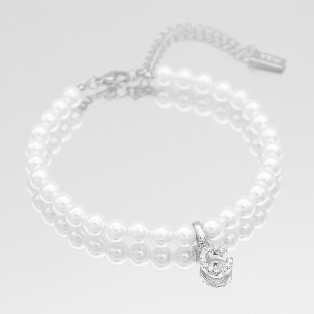 Pave Pearl Initial Anklet - ISMI JEWELS
