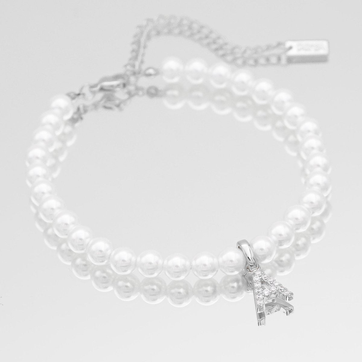 Pave Pearl Initial Anklet - ISMI JEWELS