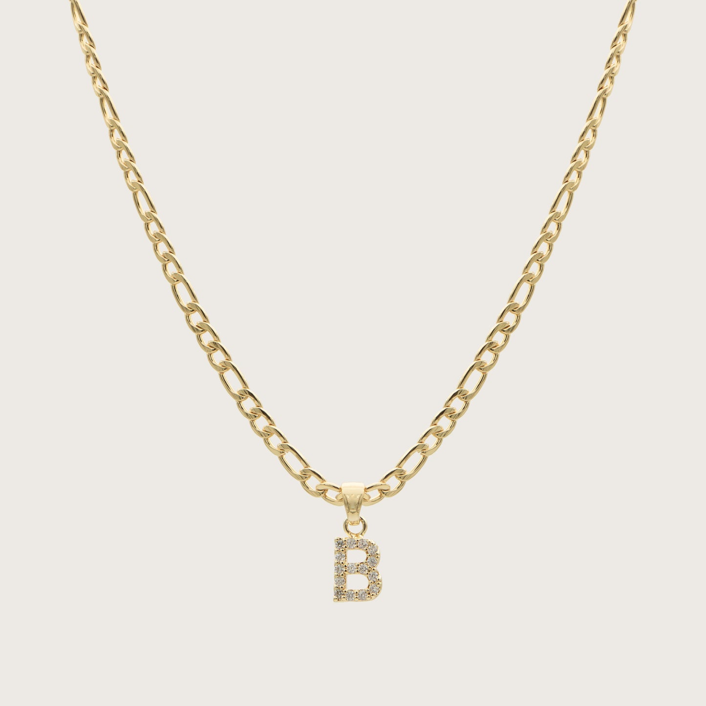 Pave Initial Necklace | Figaro - Image 44 - ISMI JEWELS