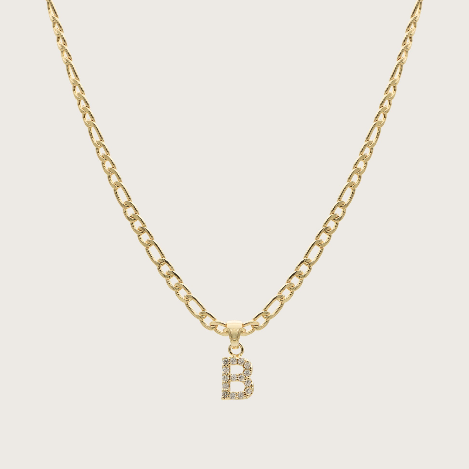 Pave Initial Necklace | Figaro - Image 44 - ISMI JEWELS