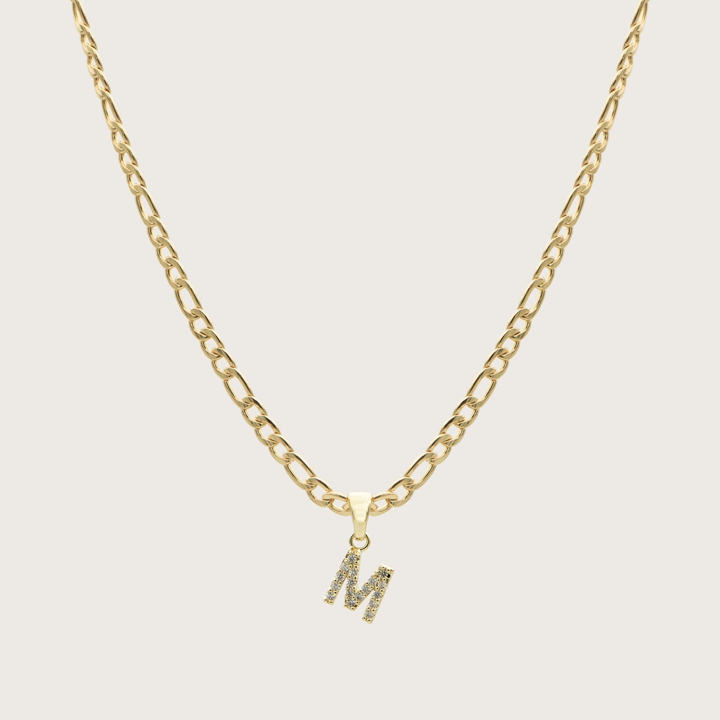 Pave Initial Necklace | Figaro - Image 46 - ISMI JEWELS