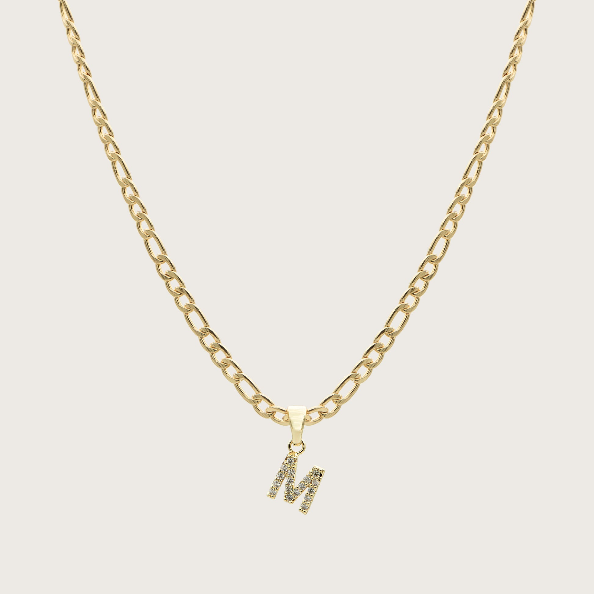 Pave Initial Necklace | Figaro - Image 46 - ISMI JEWELS