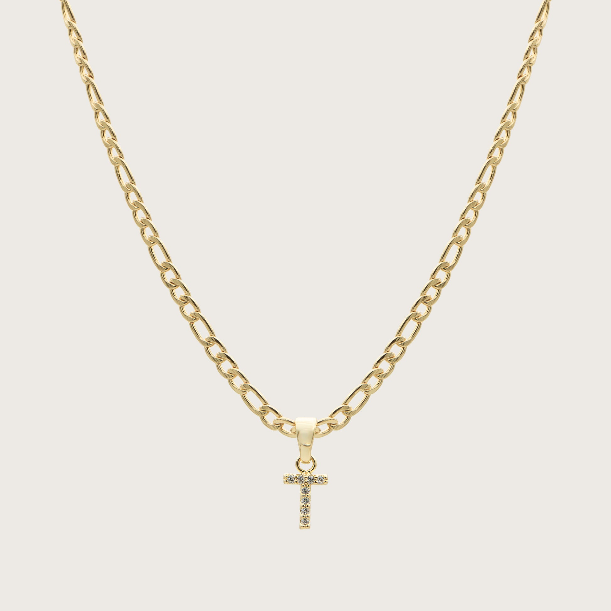 Pave Initial Necklace | Figaro - Image 47 - ISMI JEWELS