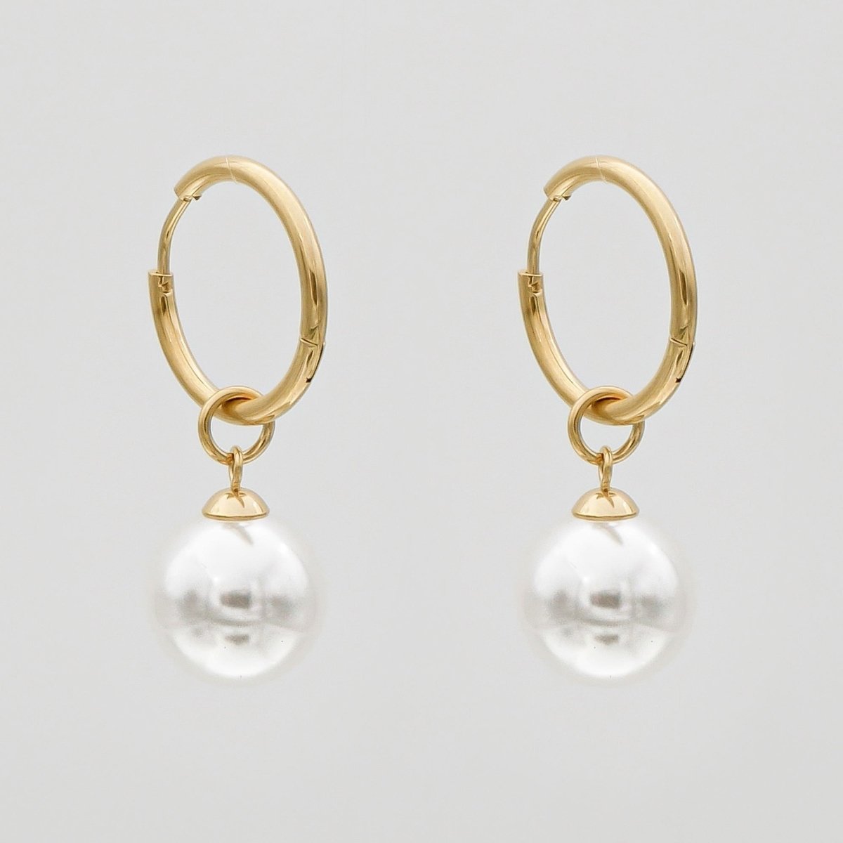 Phoebe Pearl Hoop Earrings - ISMI JEWELS