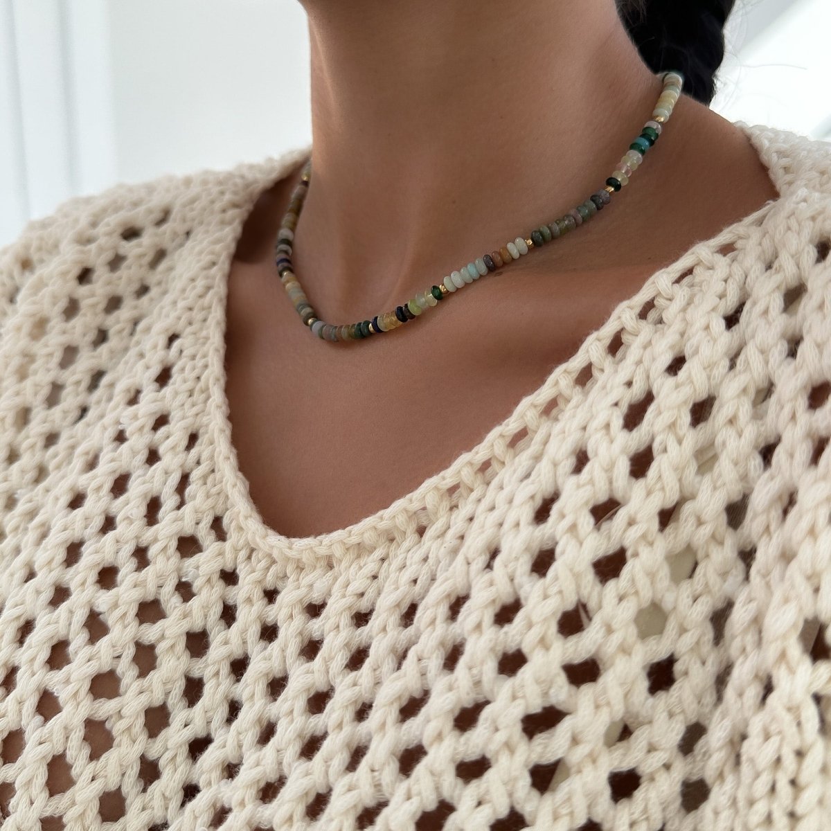 Ren Natural Stone Beaded Necklace - ISMI JEWELS