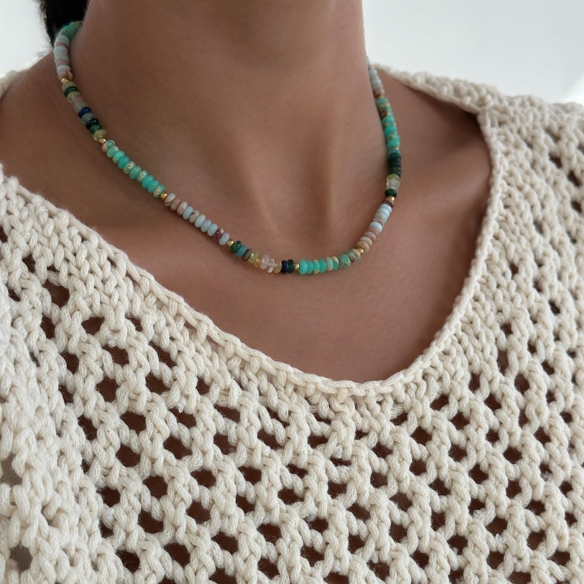 Ren Natural Stone Beaded Necklace - ISMI JEWELS