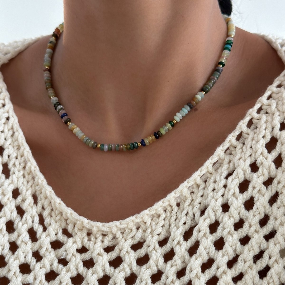 Ren Natural Stone Beaded Necklace - ISMI JEWELS
