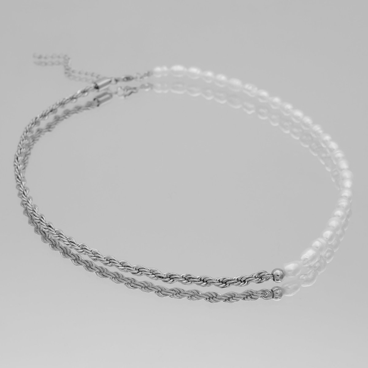 Rope and Pearl Chain Necklace - ISMI JEWELS
