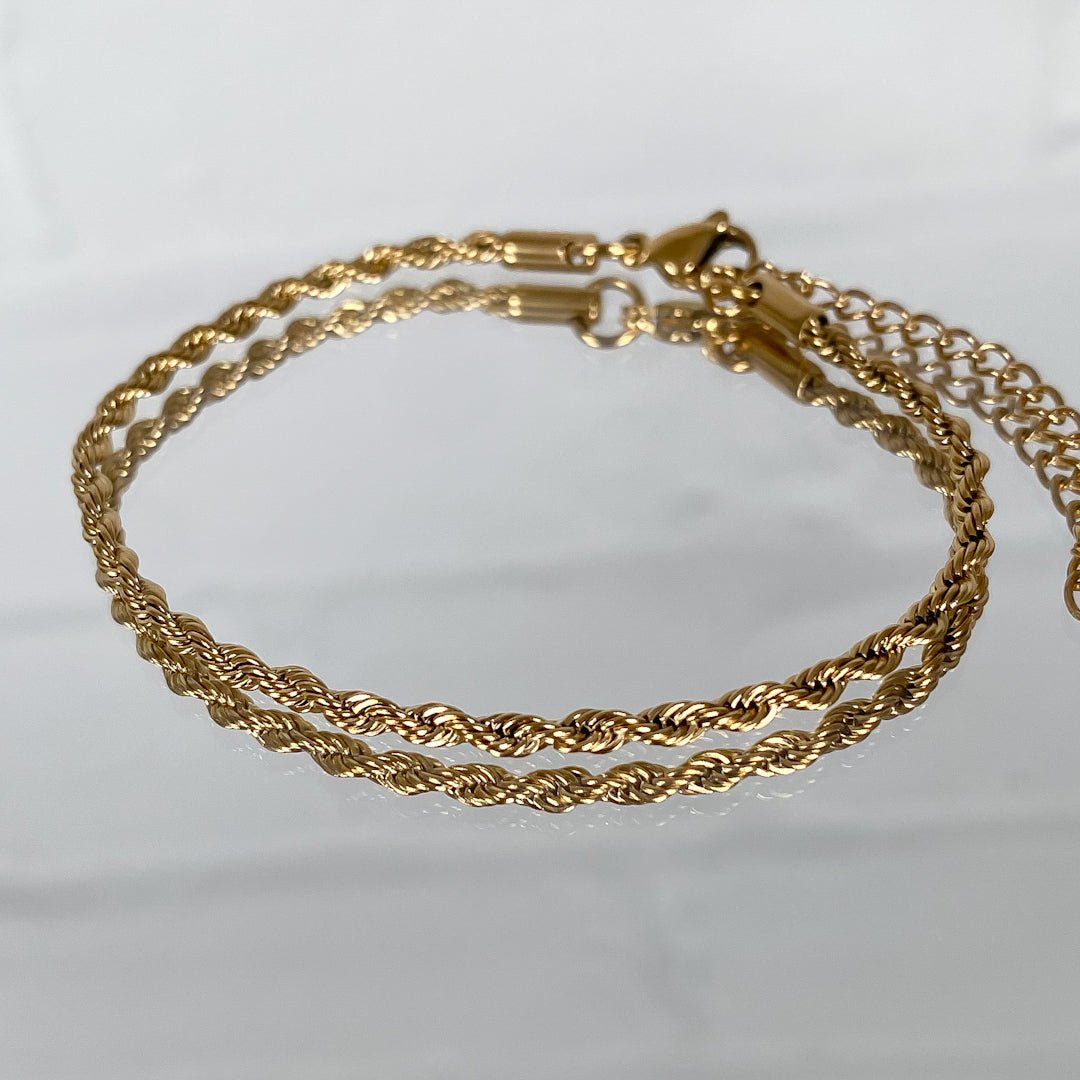 Rope Chain Anklet | Gold - ISMI JEWELS