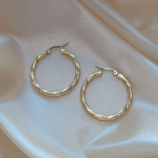 Sara Gold Hoops - Image 1 - ISMI JEWELS
