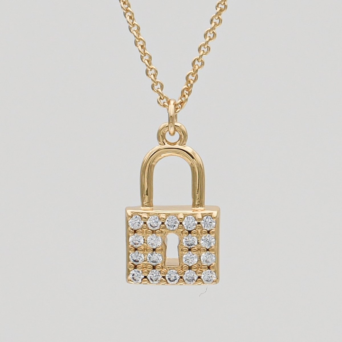 Sarai CZ Lock Necklace - ISMI JEWELS