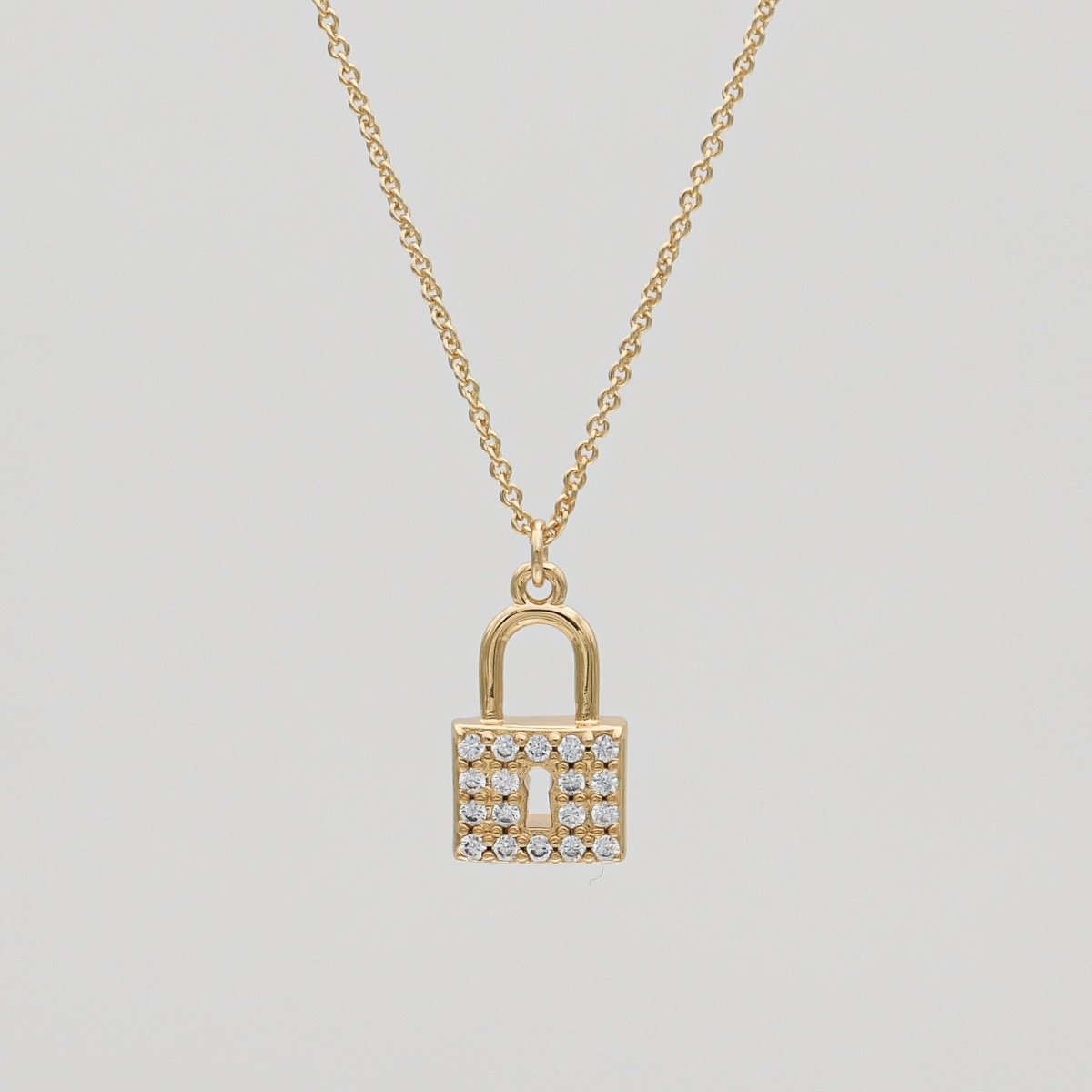 Sarai CZ Lock Necklace - ISMI JEWELS