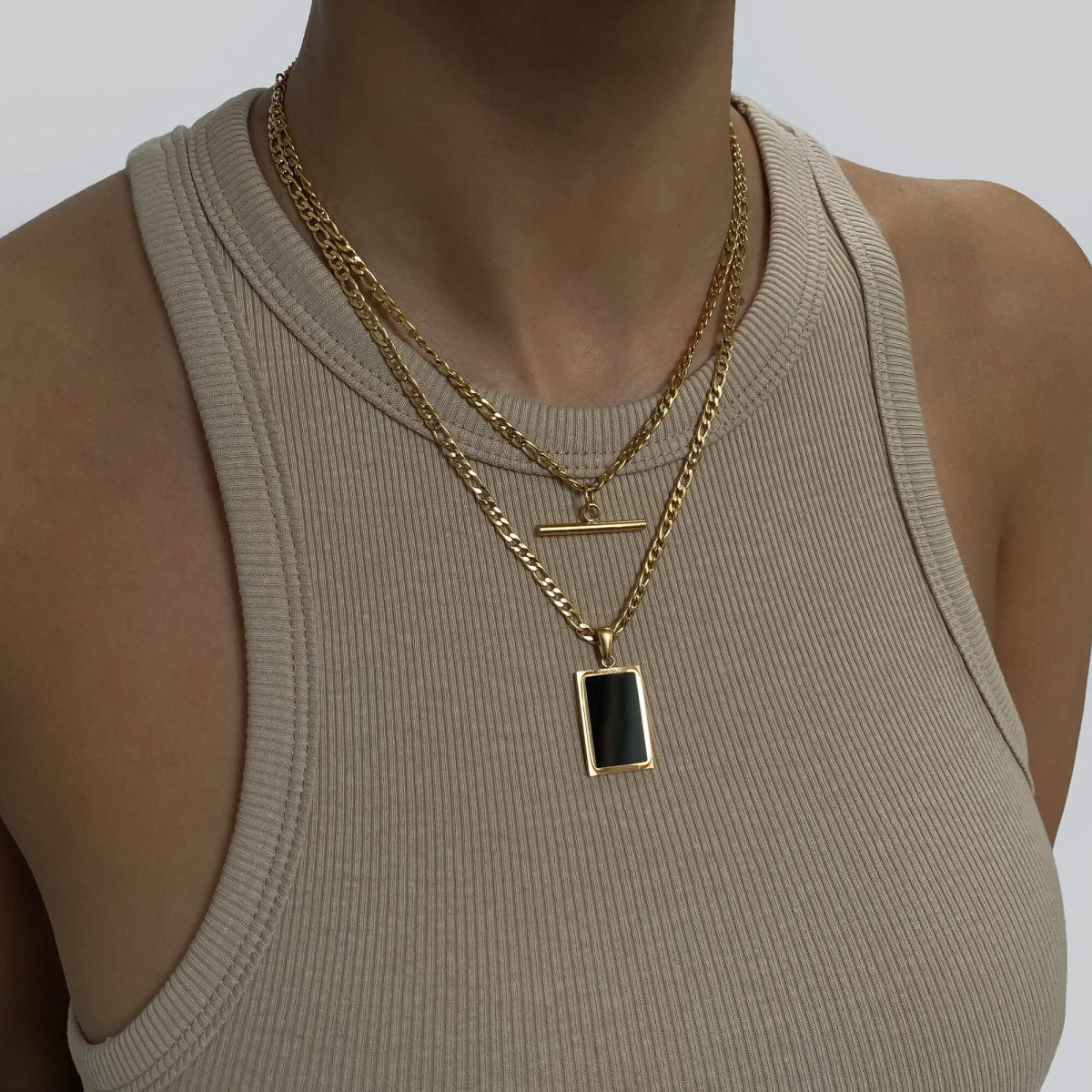 Saraya Onyx Tablet Necklace - ISMI JEWELS