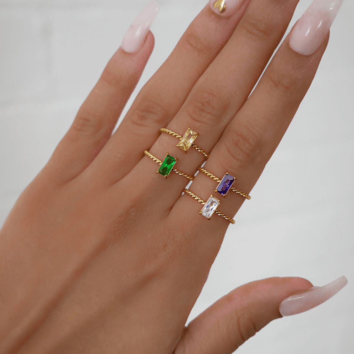 Selin Fine Twisted Gemstone Ring - ISMI JEWELS
