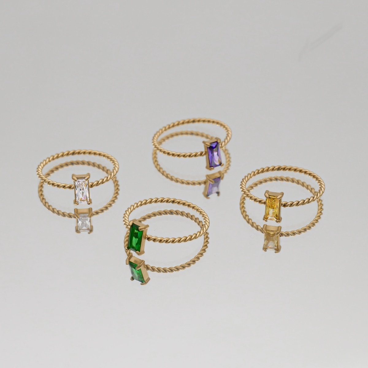 Selin Fine Twisted Gemstone Ring - ISMI JEWELS