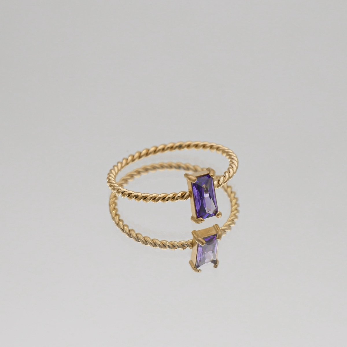 Selin Fine Twisted Gemstone Ring - ISMI JEWELS