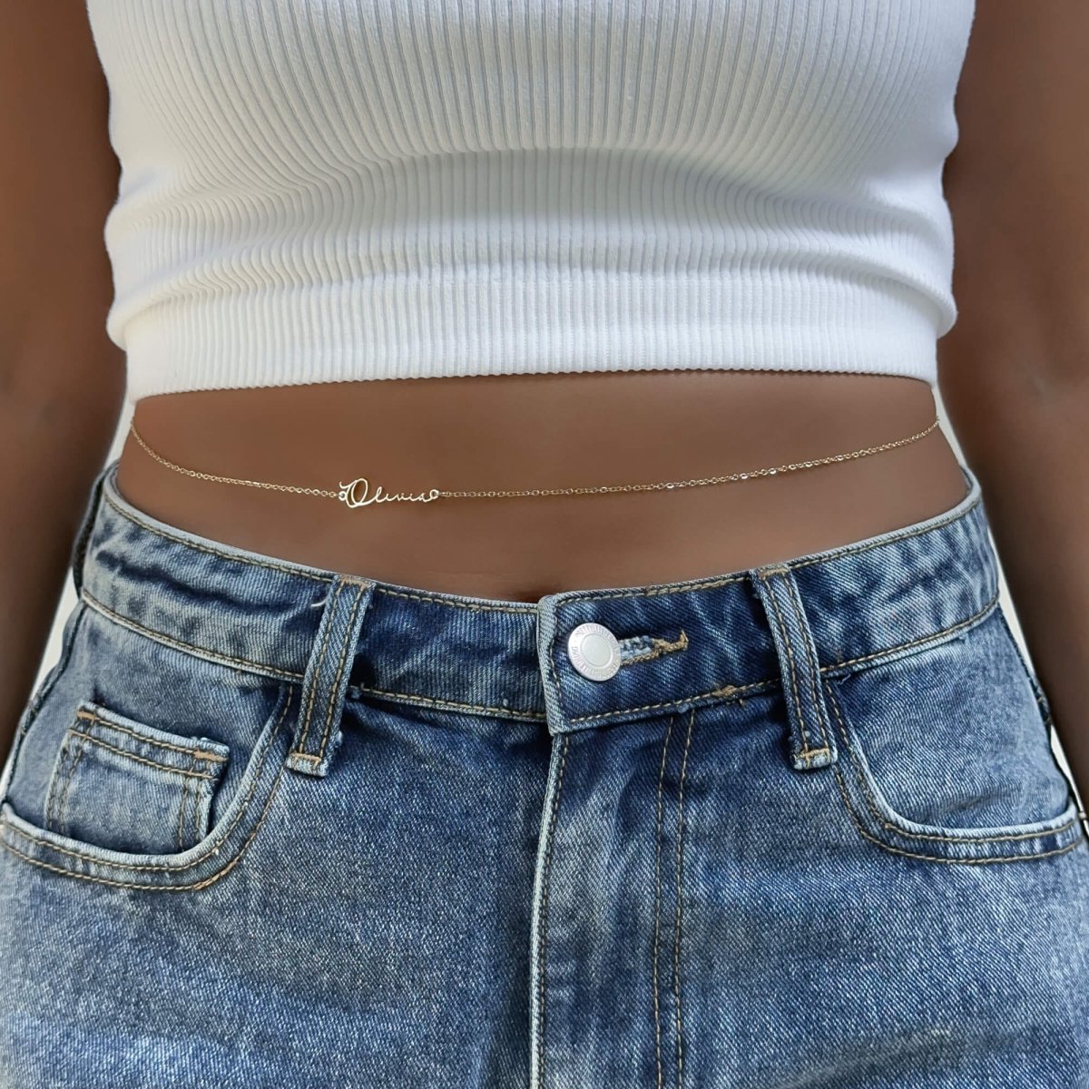 Selina Custom Name Belly Chain - ISMI JEWELS