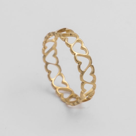 Serena Linked Love Heart Ring - ISMI JEWELS