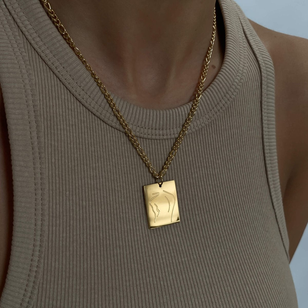 Tanya Figure Tablet Necklace - ISMI JEWELS