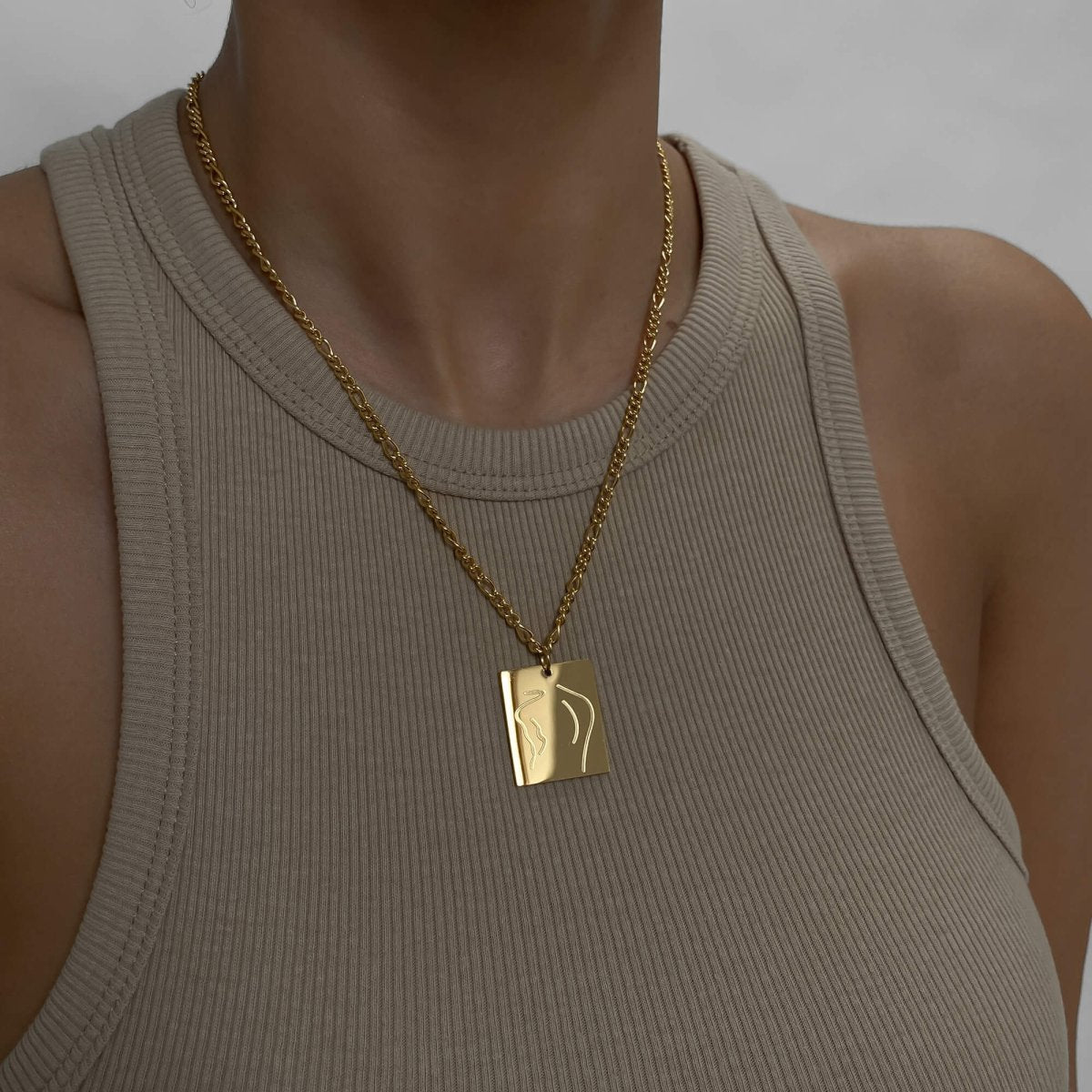 Tanya Figure Tablet Necklace - ISMI JEWELS