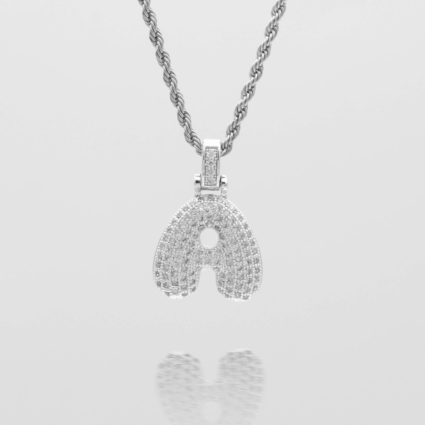 Pave Bubble Letter Initial Necklace - Image 35 - ISMI JEWELS