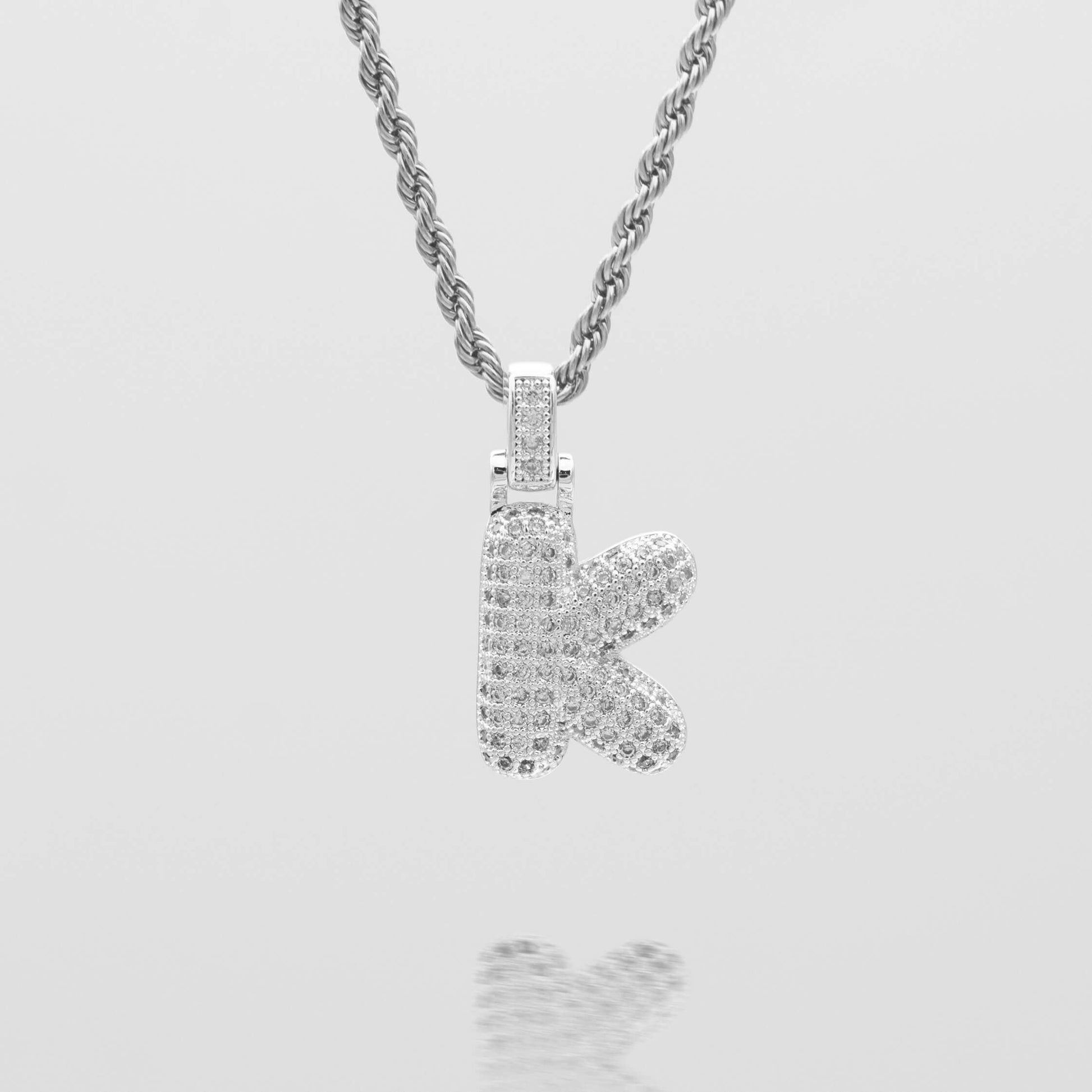 Pave Bubble Letter Initial Necklace - Image 45 - ISMI JEWELS