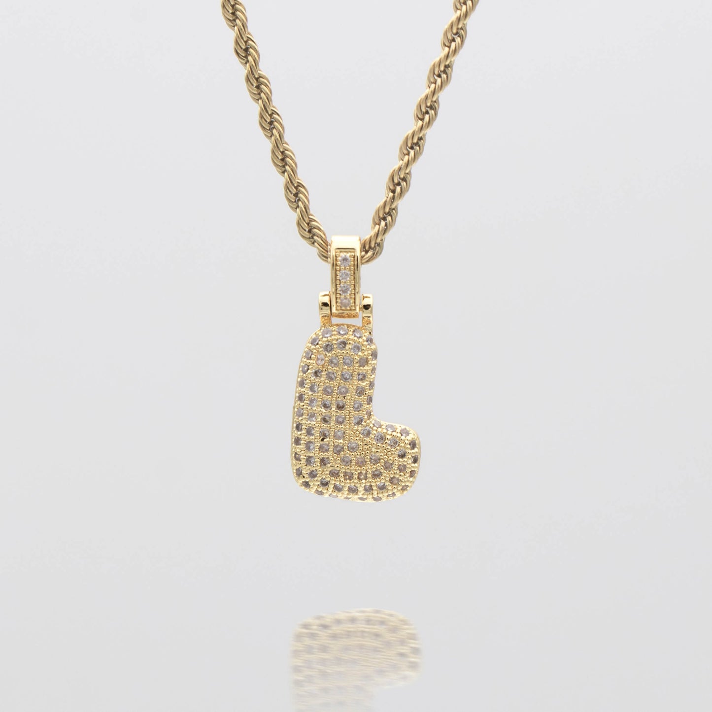 Pave Bubble Letter Initial Necklace - Image 20 - ISMI JEWELS