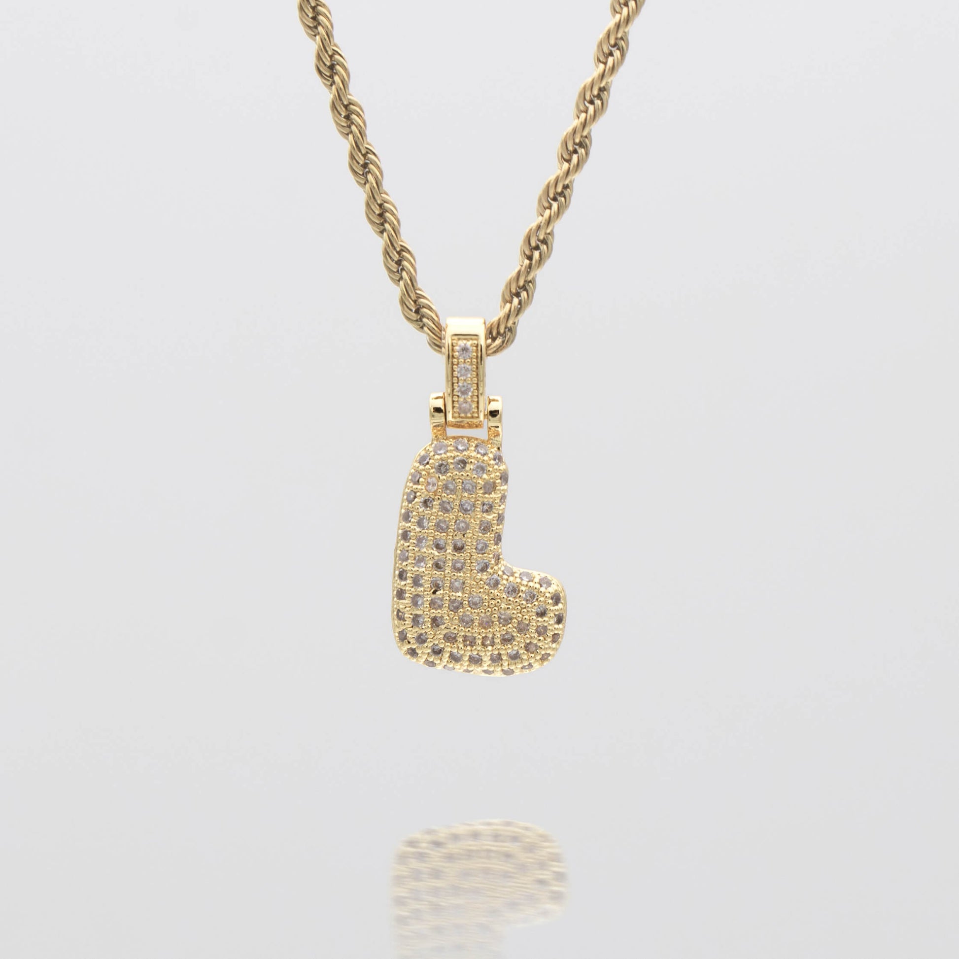 Pave Bubble Letter Initial Necklace - Image 20 - ISMI JEWELS