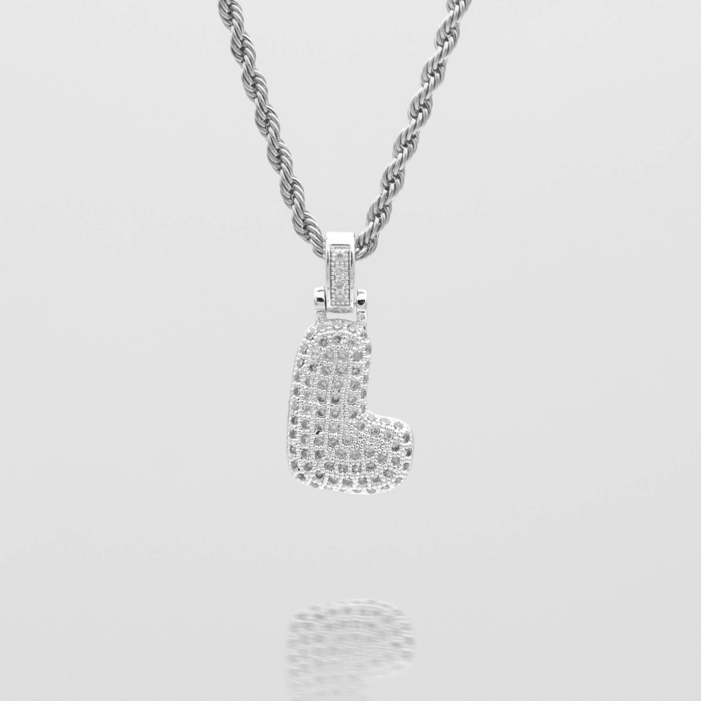 Pave Bubble Letter Initial Necklace - Image 46 - ISMI JEWELS