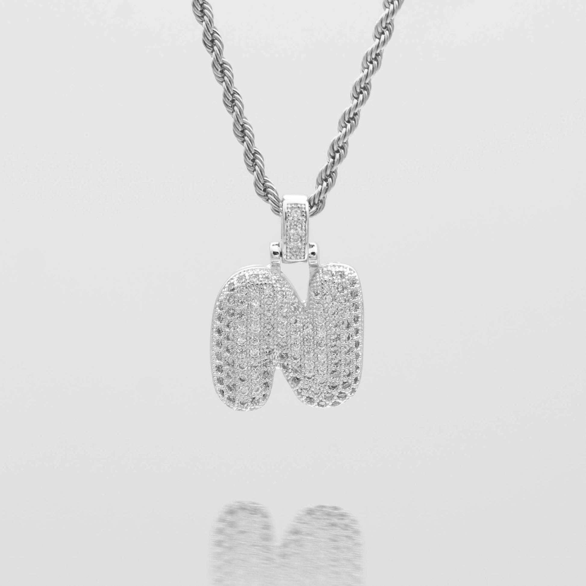 Pave Bubble Letter Initial Necklace - Image 48 - ISMI JEWELS