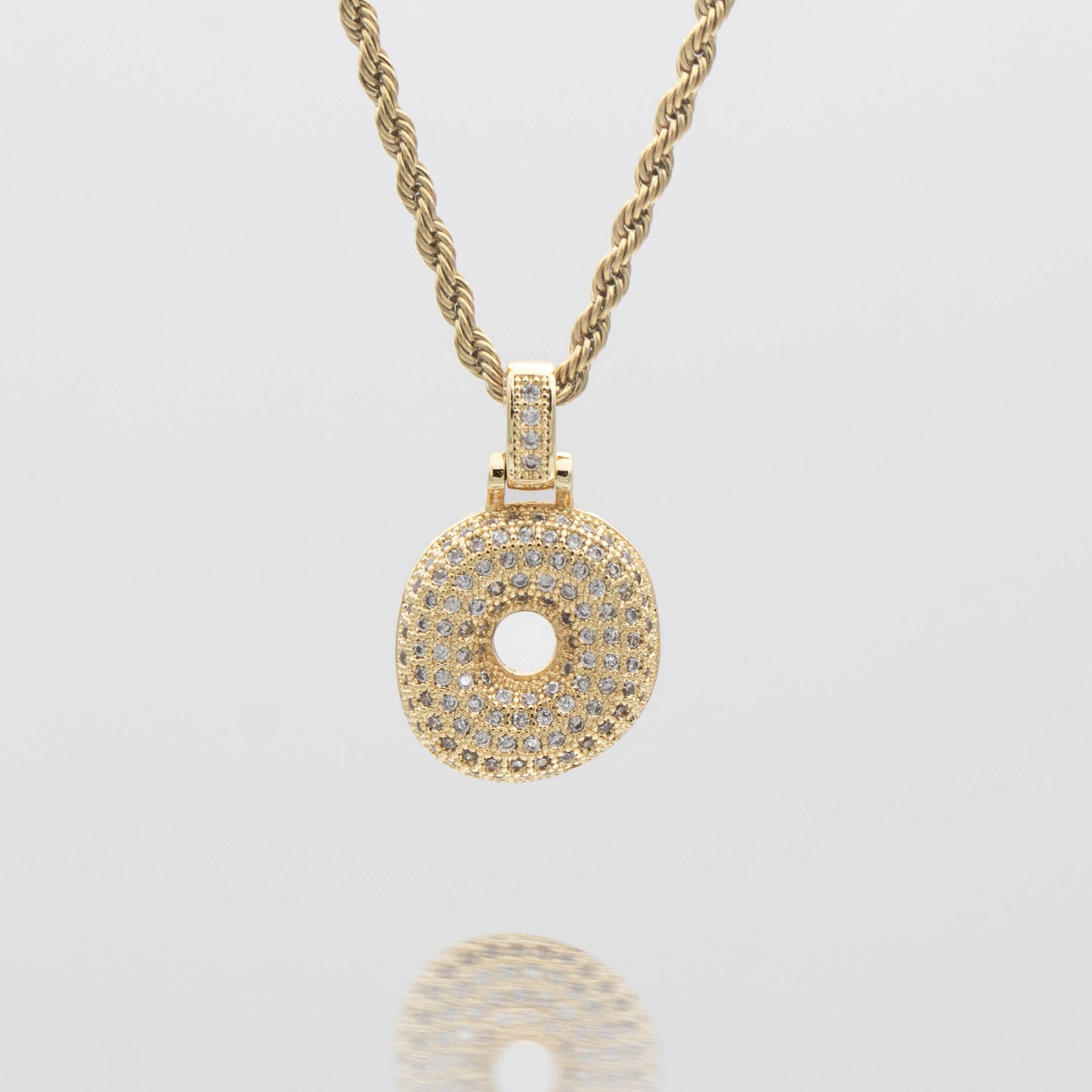 Pave Bubble Letter Initial Necklace - Image 23 - ISMI JEWELS