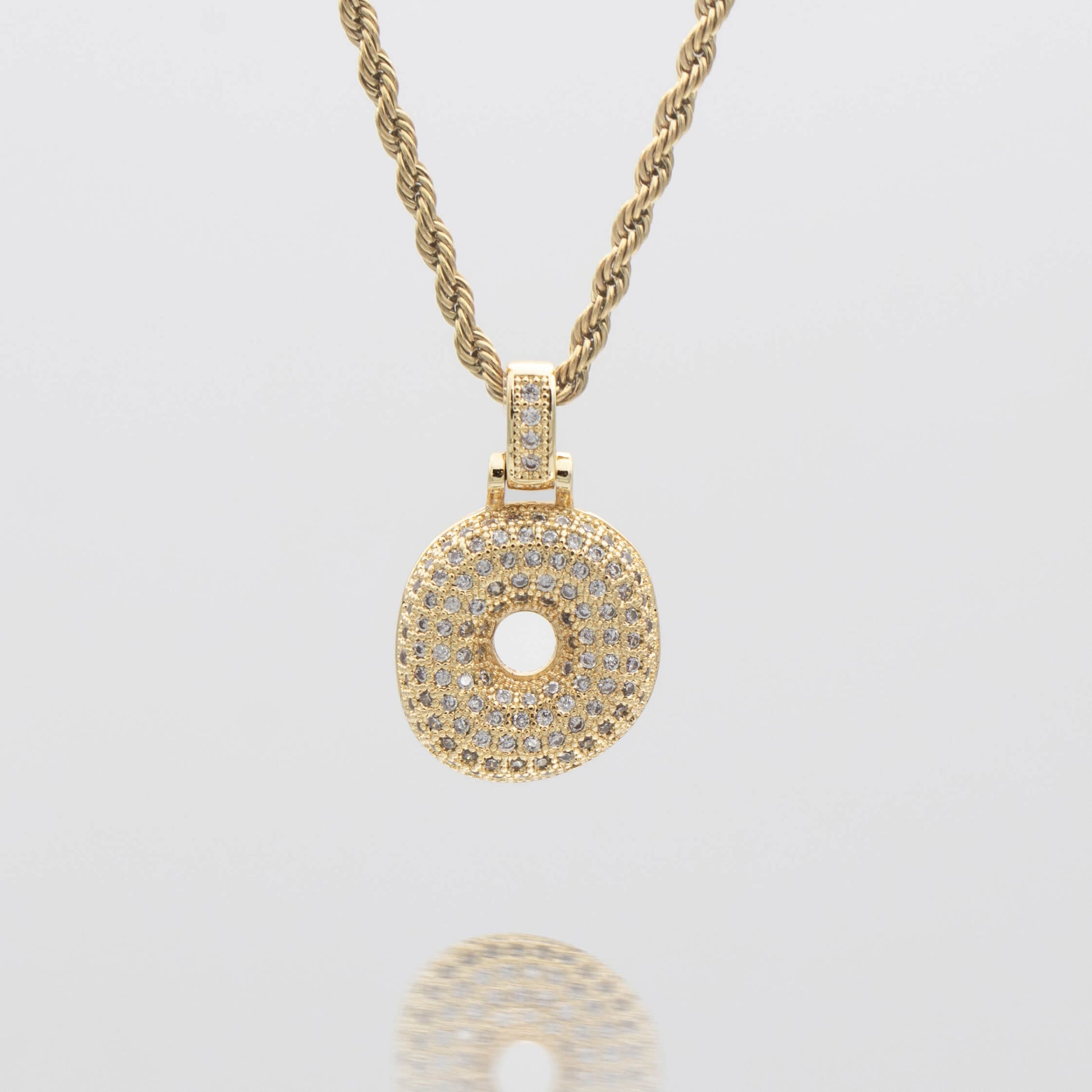 Pave Bubble Letter Initial Necklace - Image 23 - ISMI JEWELS