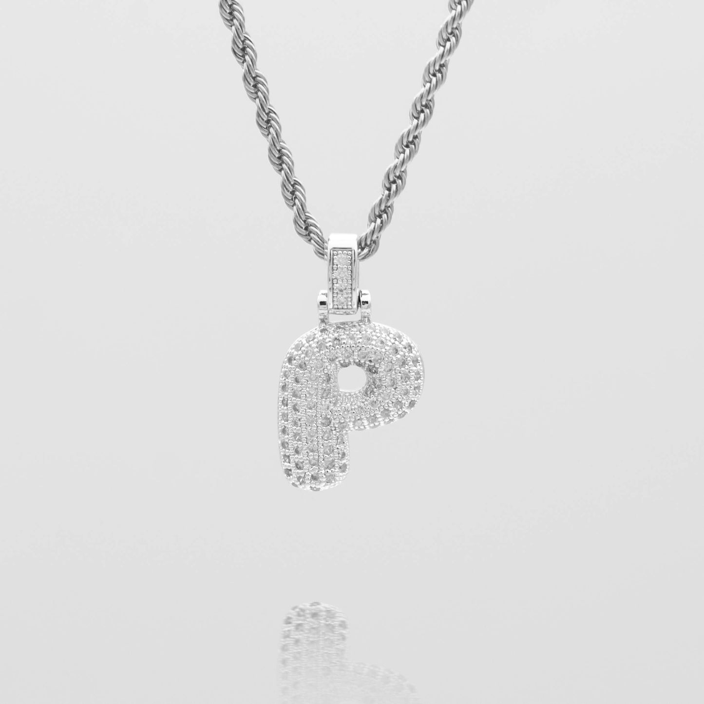 Pave Bubble Letter Initial Necklace - Image 50 - ISMI JEWELS