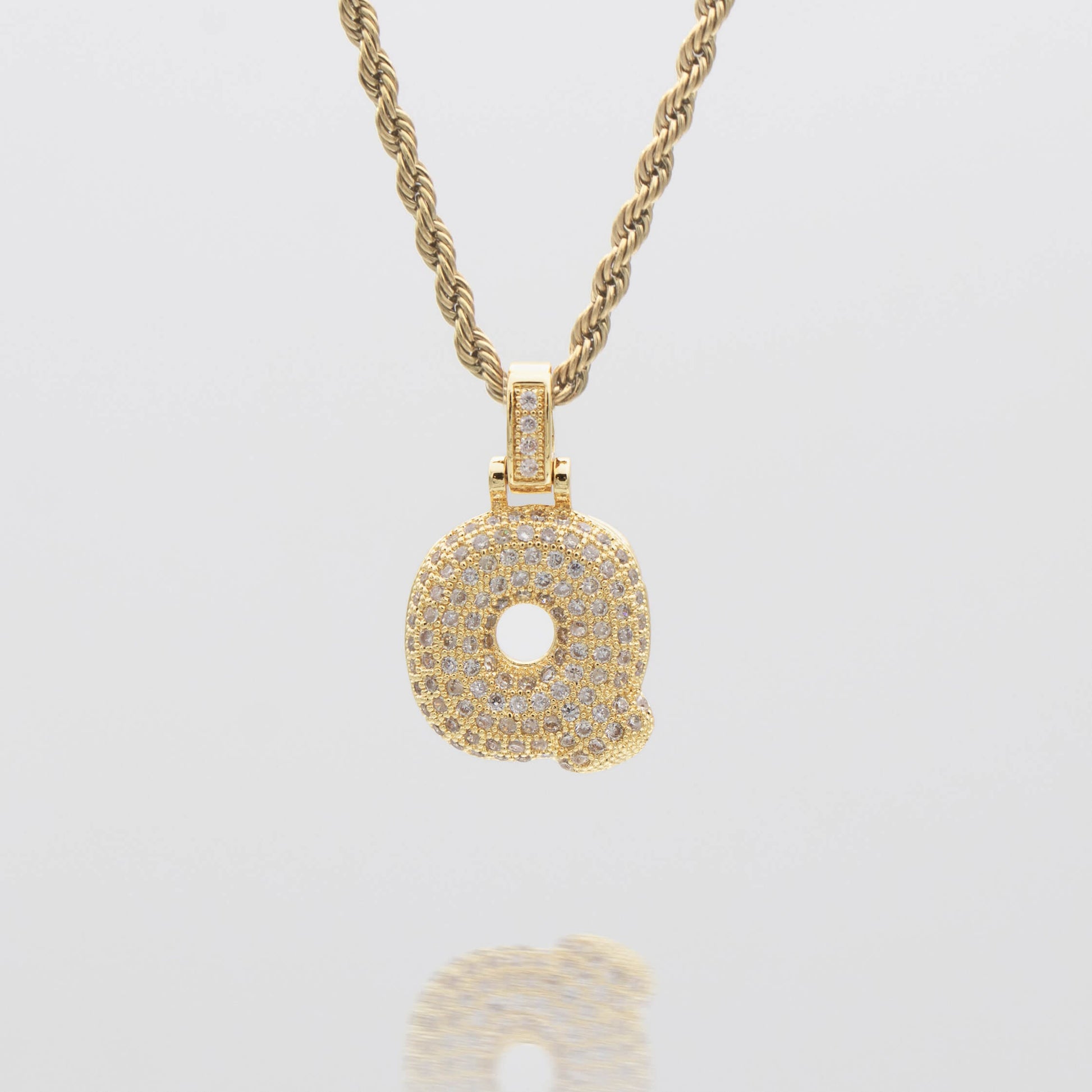 Pave Bubble Letter Initial Necklace - Image 25 - ISMI JEWELS
