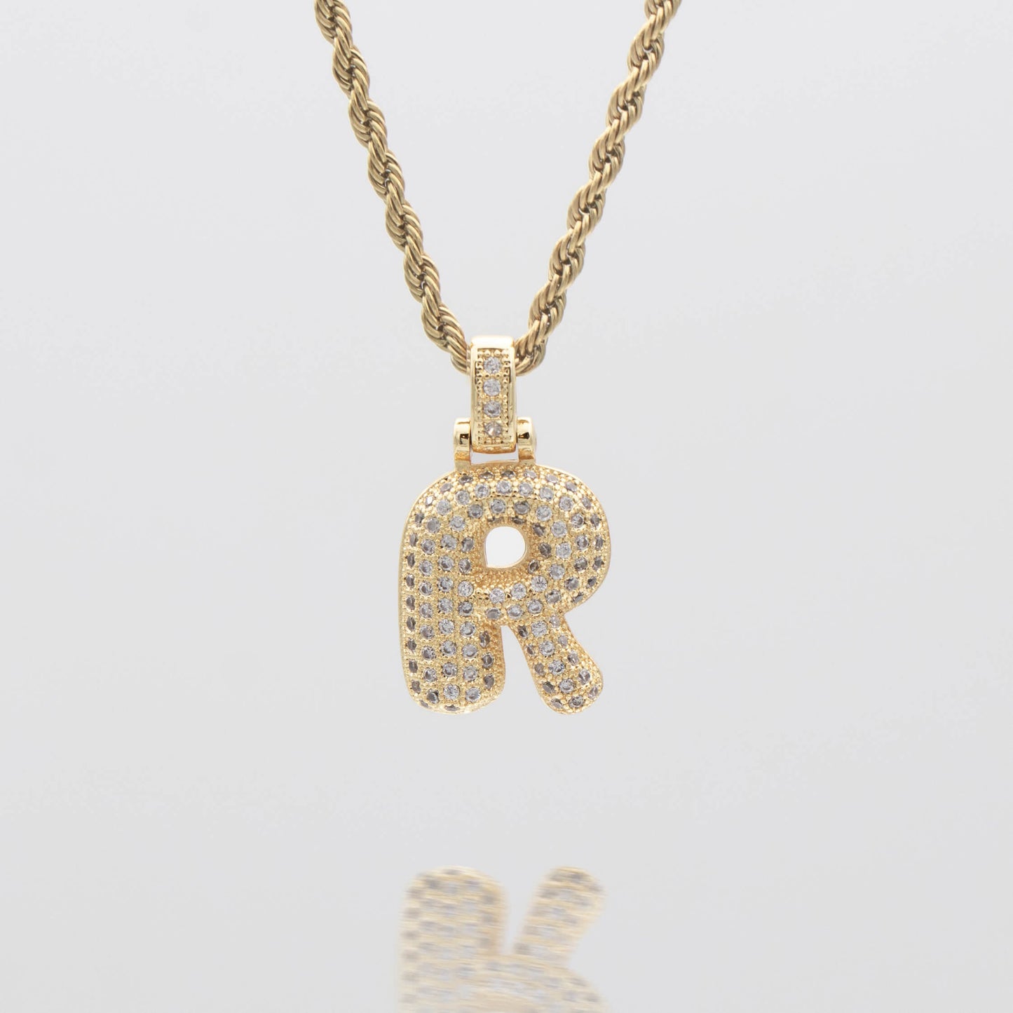 Pave Bubble Letter Initial Necklace - Image 26 - ISMI JEWELS