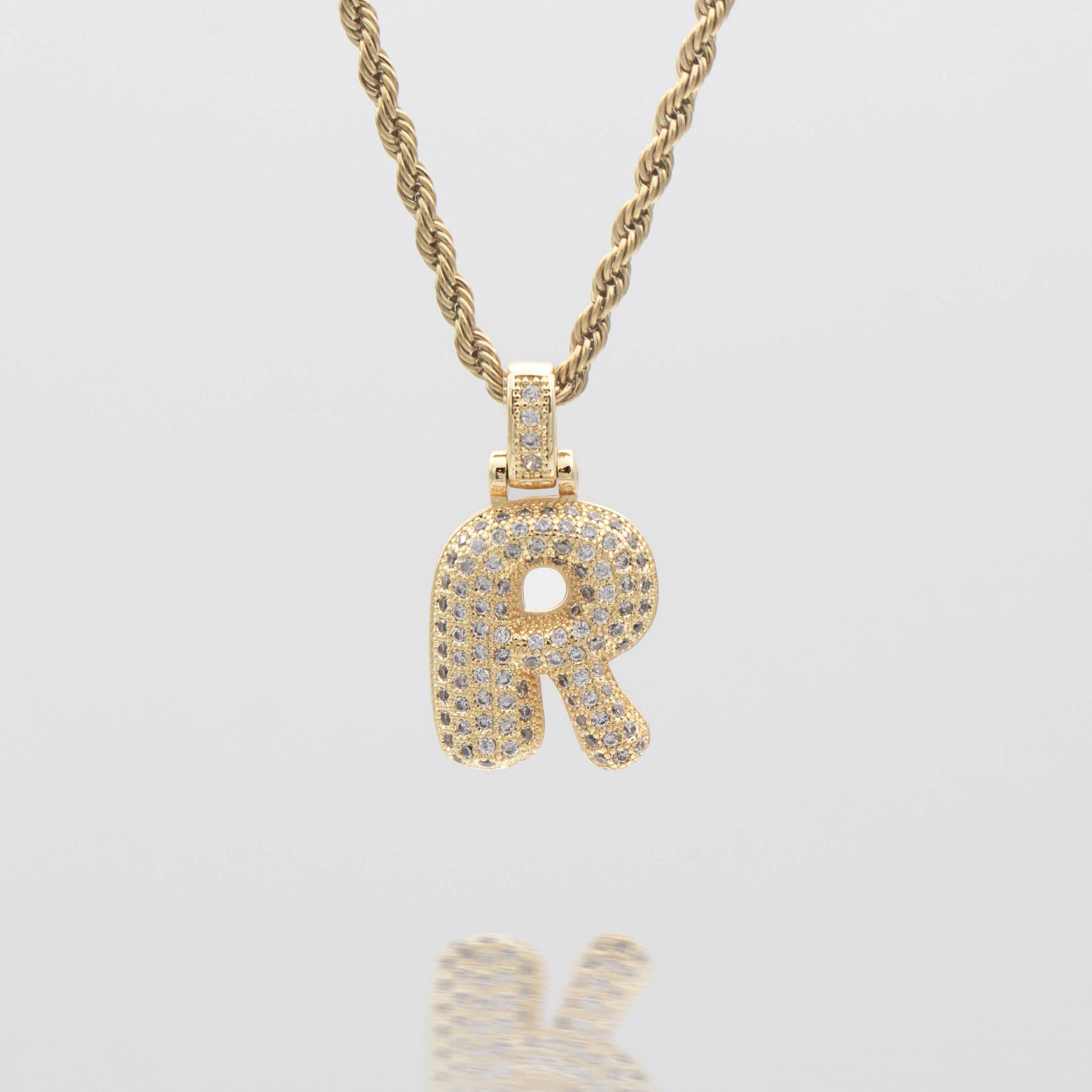 Pave Bubble Letter Initial Necklace - Image 26 - ISMI JEWELS