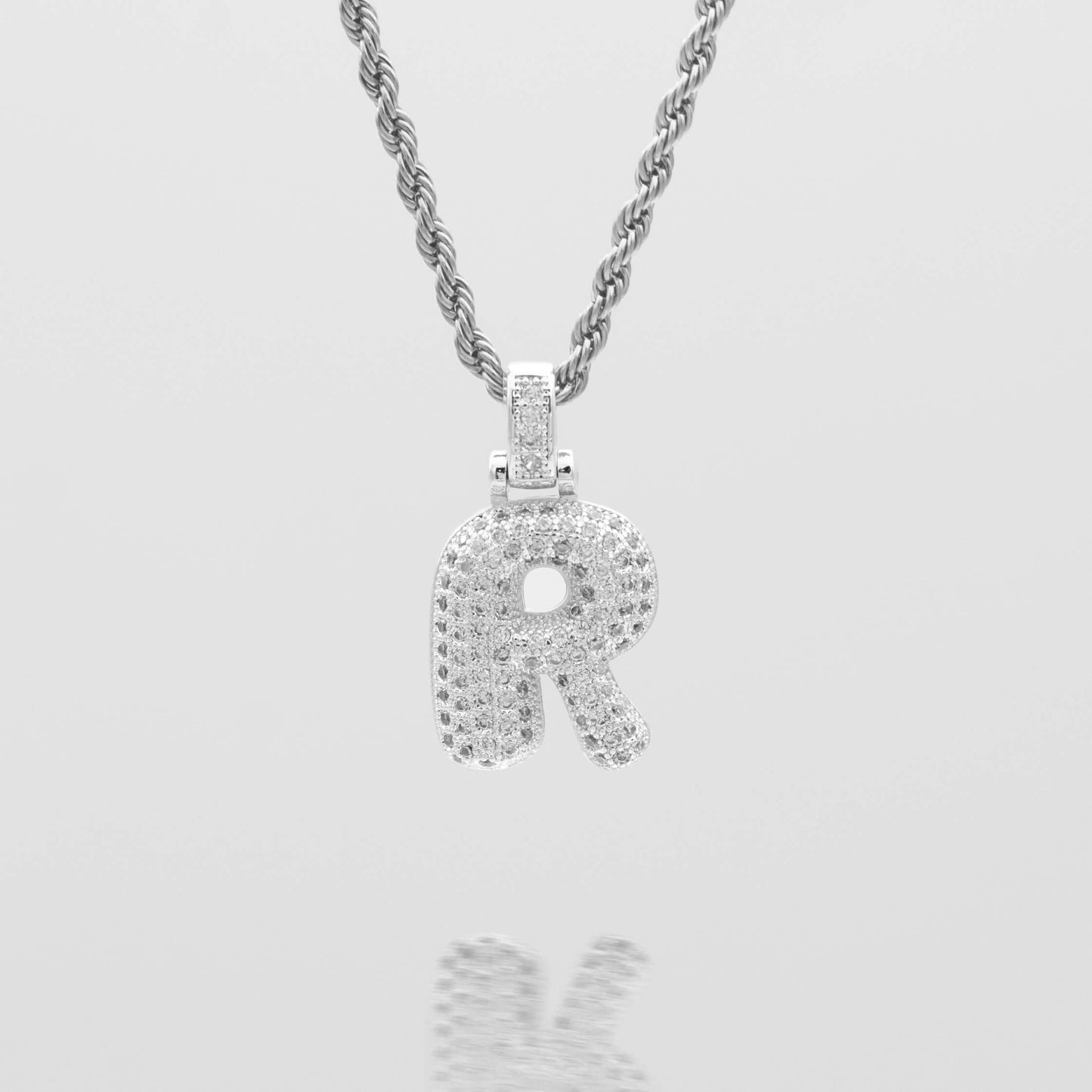 Pave Bubble Letter Initial Necklace - Image 52 - ISMI JEWELS