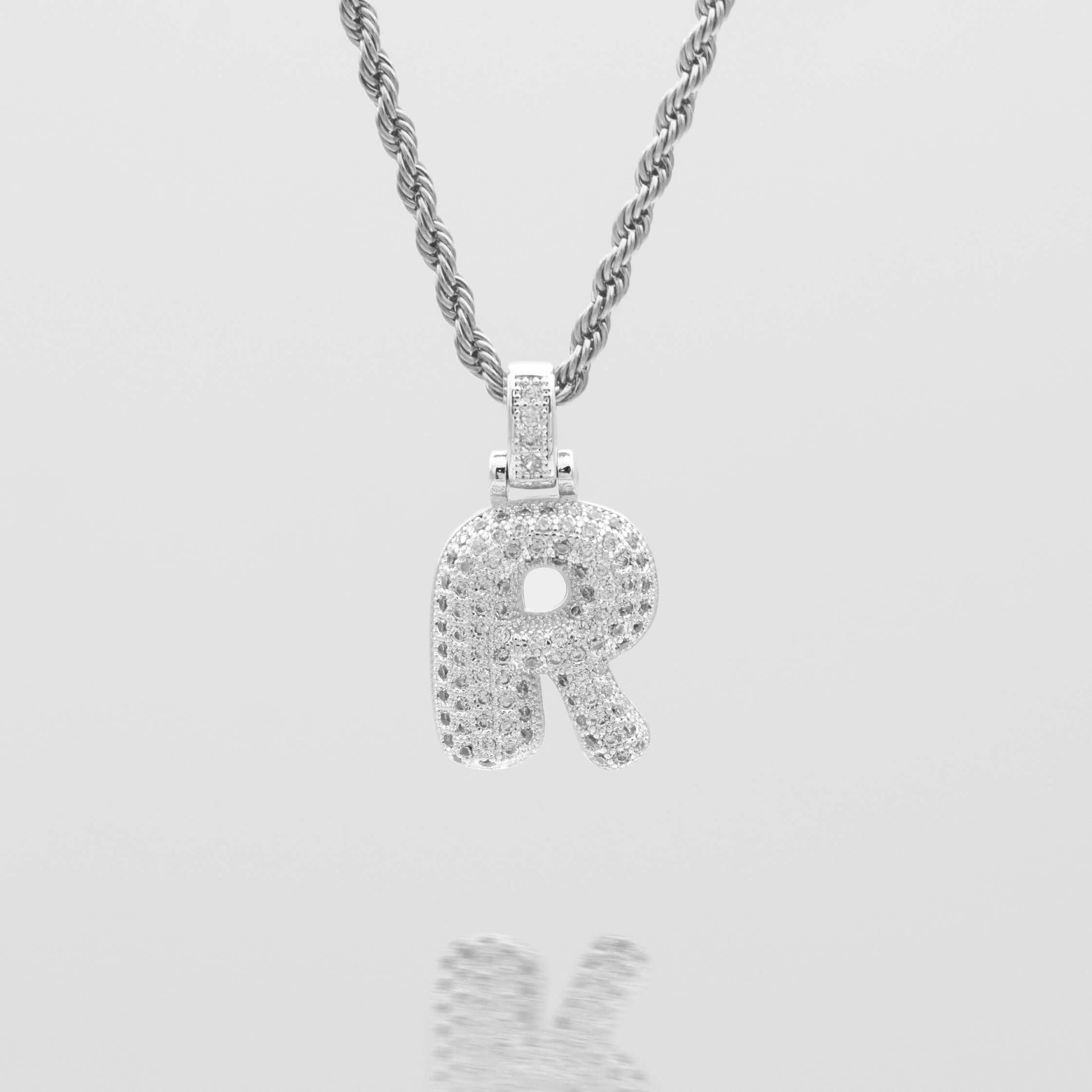 Pave Bubble Letter Initial Necklace - Image 52 - ISMI JEWELS
