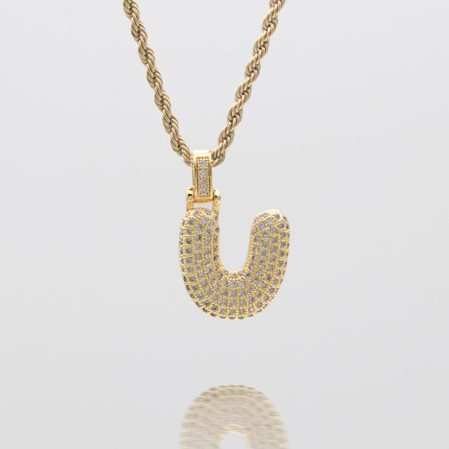 Pave Bubble Letter Initial Necklace - Image 29 - ISMI JEWELS