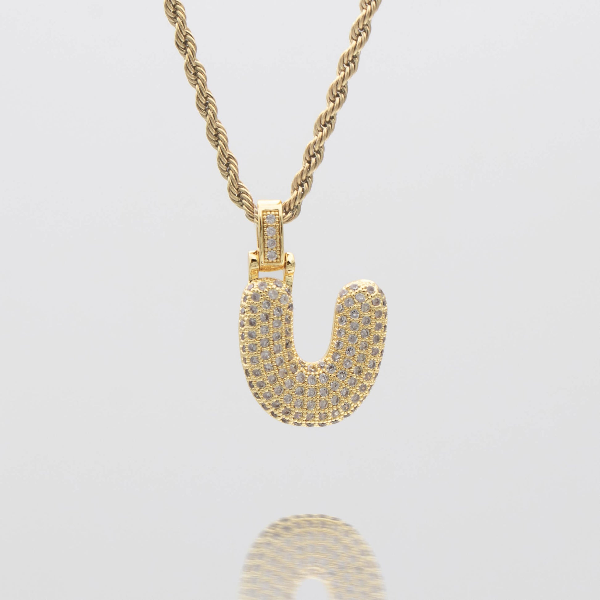 Pave Bubble Letter Initial Necklace - Image 29 - ISMI JEWELS