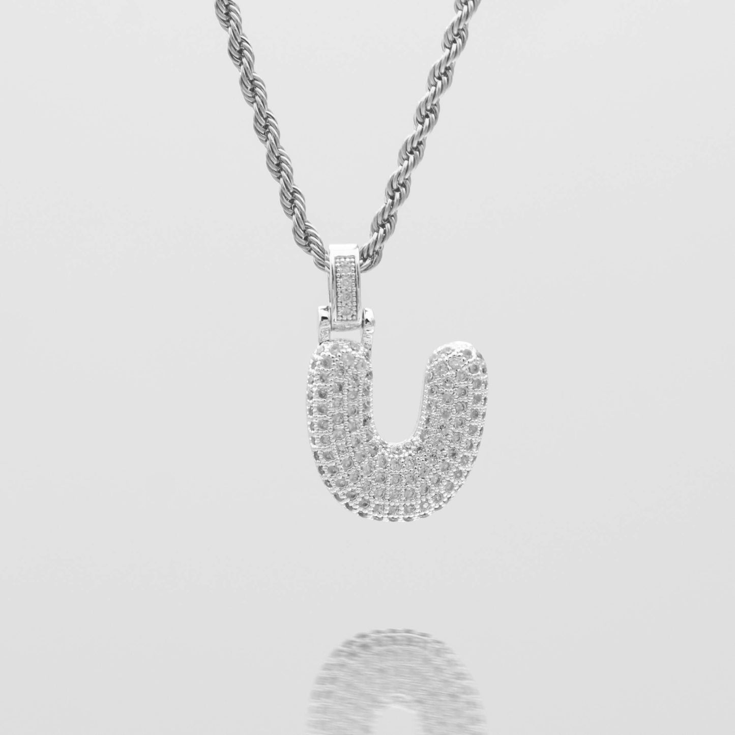 Pave Bubble Letter Initial Necklace - Image 55 - ISMI JEWELS